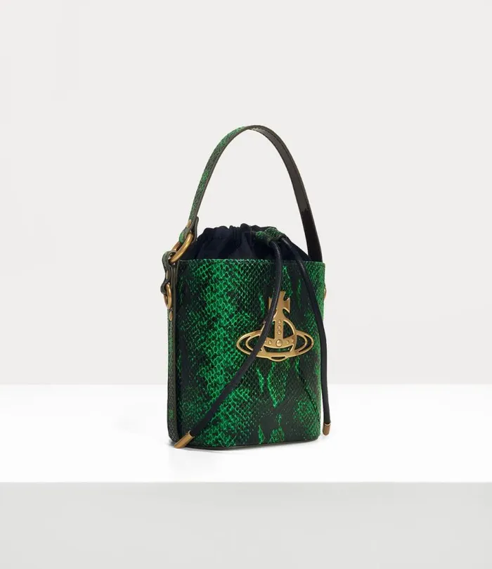 Women Daisy Drawstring Bucket Bag Green Vivienne Westwood Handbags