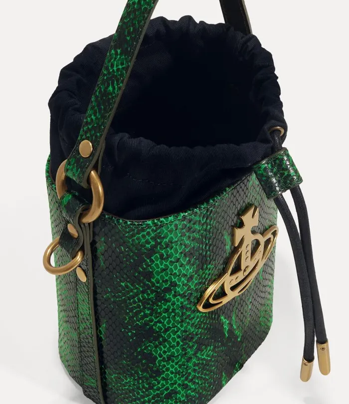 Women Daisy Drawstring Bucket Bag Green Vivienne Westwood Handbags