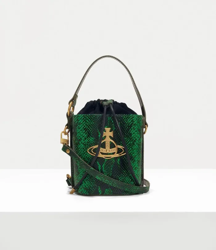 Women Daisy Drawstring Bucket Bag Green Vivienne Westwood Handbags