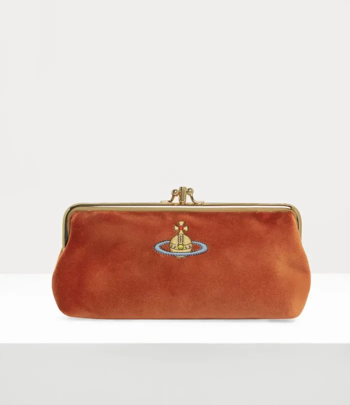 Women Double Frame Chain Purse Burntorange Vivienne Westwood Wallets And Purses