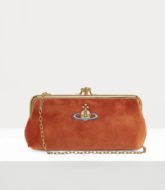 Women Double Frame Chain Purse Burntorange Vivienne Westwood Wallets And Purses Women Double Frame Chain Purse Burntorange Vivienne Westwood Wallets And Purses