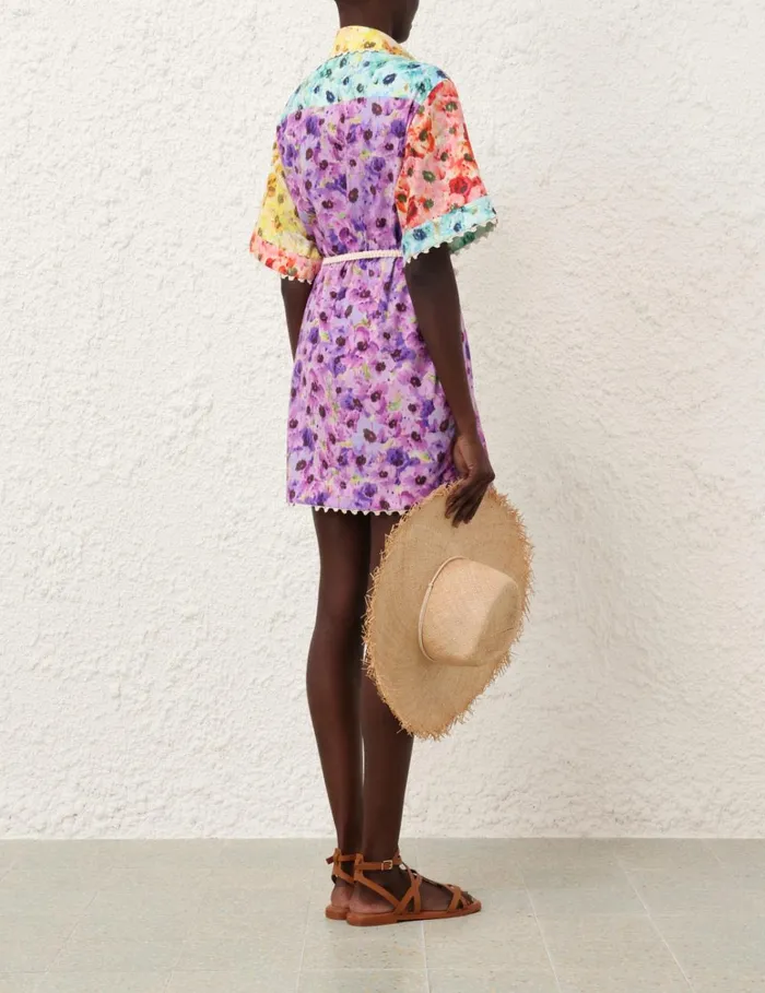 Women Dresses and Coverups Zimmermann Lightburst Trimmed Shirt Dress Spliced