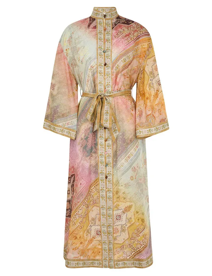 Women Dresses and Coverups Zimmermann Tallow Midi Shirt Dress Ombre Multi