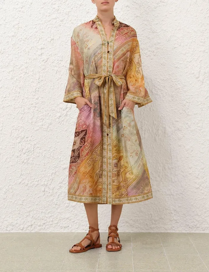 Women Dresses and Coverups Zimmermann Tallow Midi Shirt Dress Ombre Multi