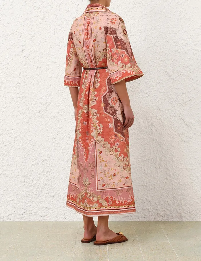 Women Dresses and Coverups Zimmermann Wylie Tunic Midi Dress Rust Multi