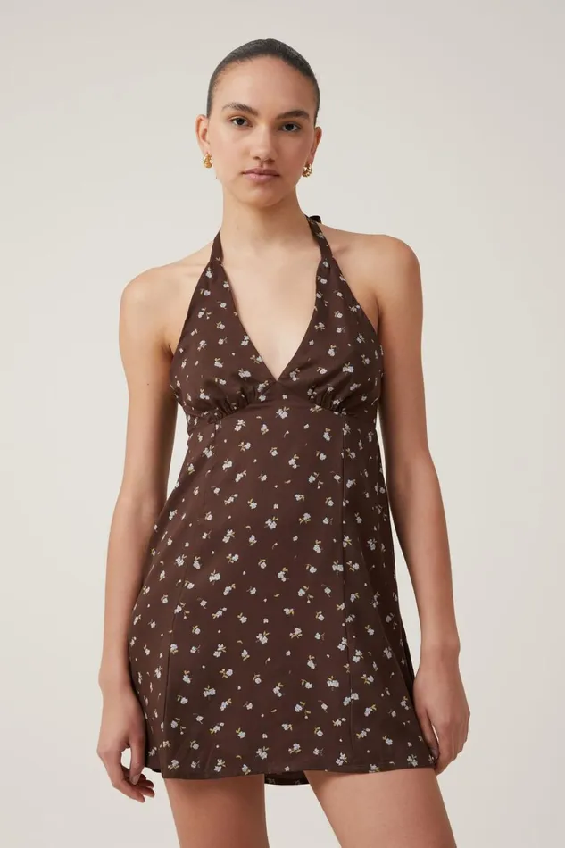 Women Dresses Cotton On Dylan Mini Dress Esme Ditsy Dark Oak