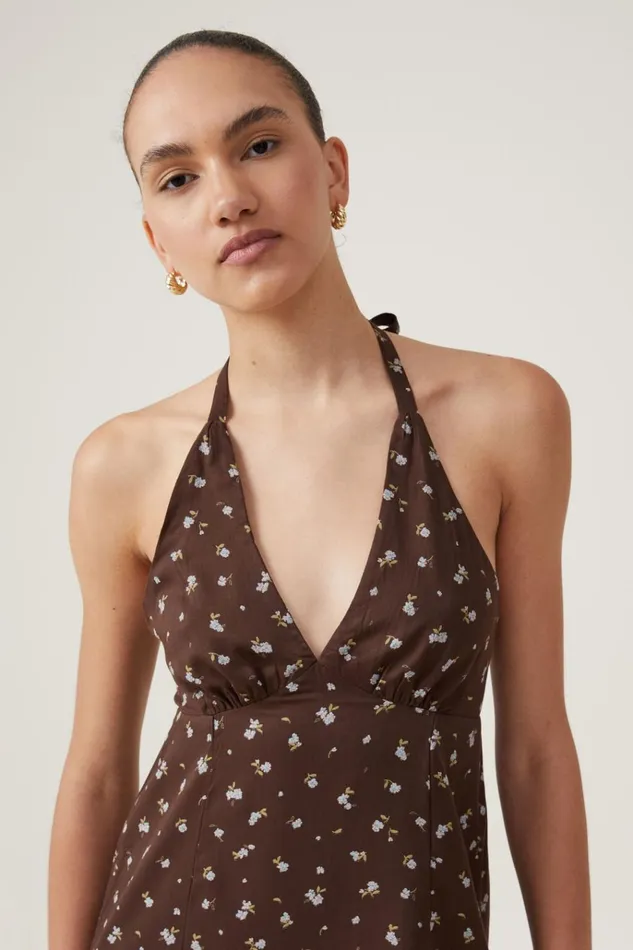 Women Dresses Cotton On Dylan Mini Dress Esme Ditsy Dark Oak