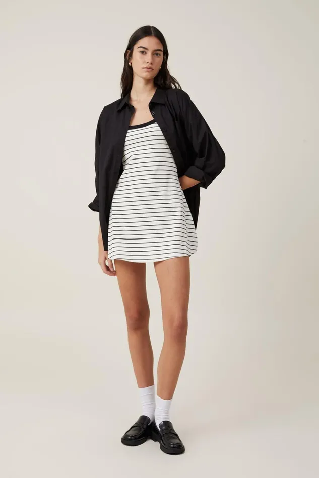 Women Dresses Cotton On Rib Contrast Cami Mini Dress Classic Stripe Gardenia Women Dresses Cotton On Rib Contrast Cami Mini Dress Classic Stripe Gardenia