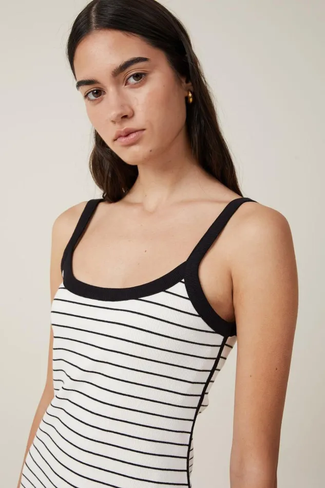 Women Dresses Cotton On Rib Contrast Cami Mini Dress Classic Stripe Gardenia Women Dresses Cotton On Rib Contrast Cami Mini Dress Classic Stripe Gardenia