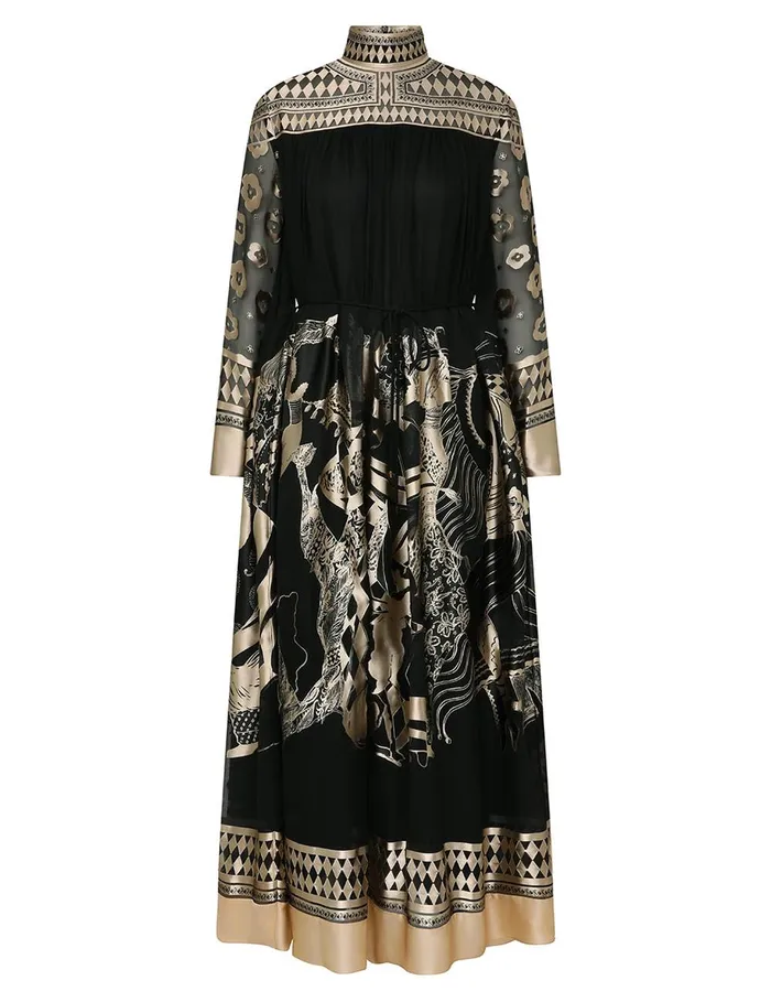 Women Dresses Zimmermann Illustration Otto Gown Blacktea