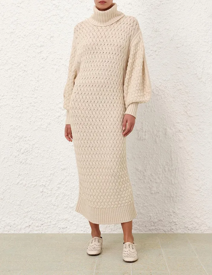 Women Dresses Zimmermann Illustration Textured Dress Cream