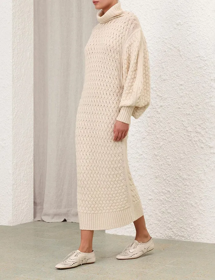 Women Dresses Zimmermann Illustration Textured Dress Cream