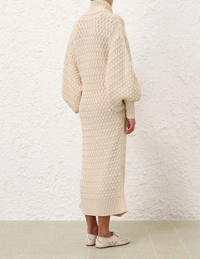 Women Dresses Zimmermann Illustration Textured Dress Cream