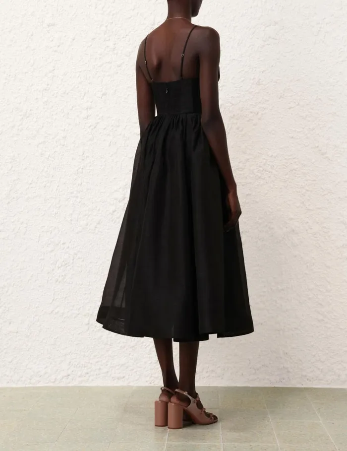 Women Dresses Zimmermann Illustration V Neck Midi Dress Black