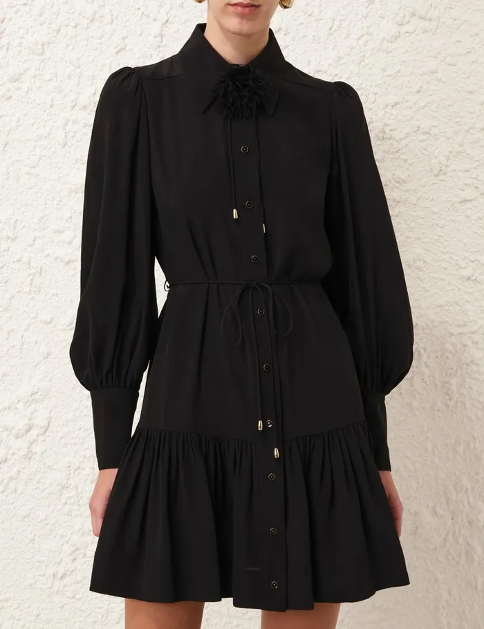 Women Dresses Zimmermann Shirt Mini Dress Black