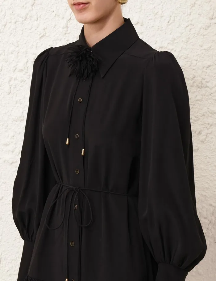 Women Dresses Zimmermann Shirt Mini Dress Black