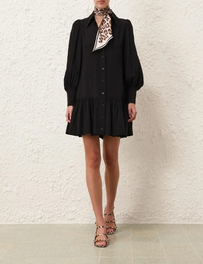 Women Dresses Zimmermann Shirt Mini Dress Black