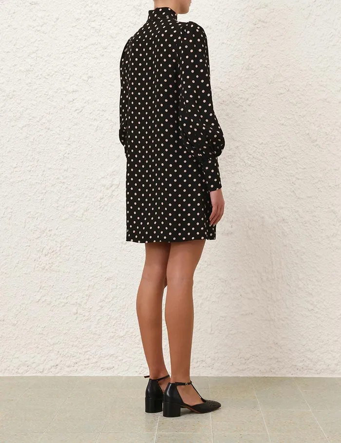 Women Dresses Zimmermann Utility Mini Dress Blackcream Dot