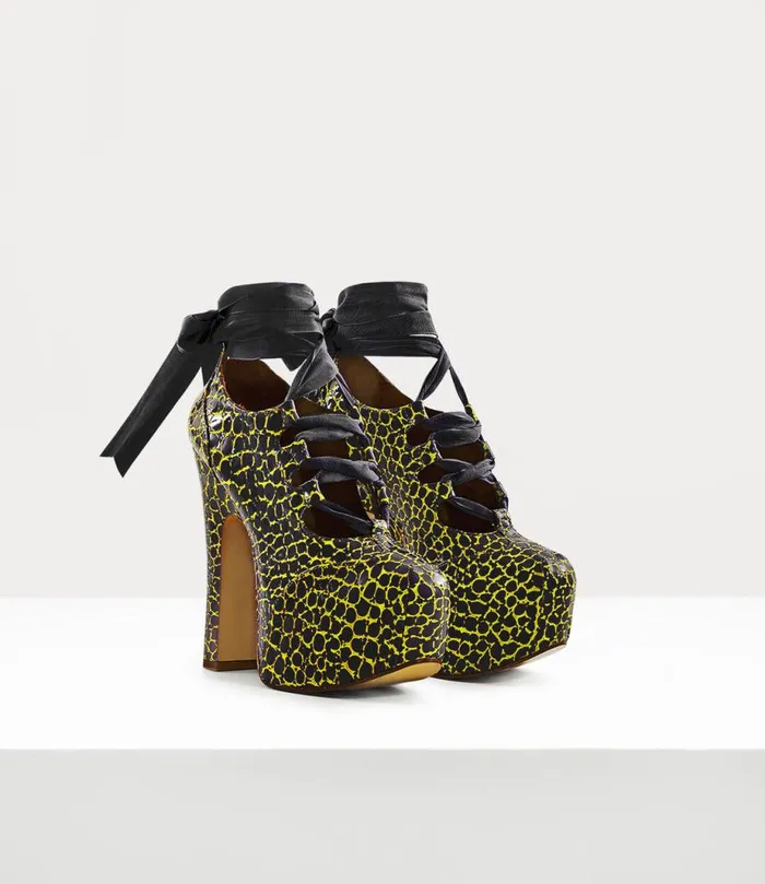 Women Elevated Ghillie Blackyellow Vivienne Westwood Platforms Women Elevated Ghillie Blackyellow Vivienne Westwood Platforms