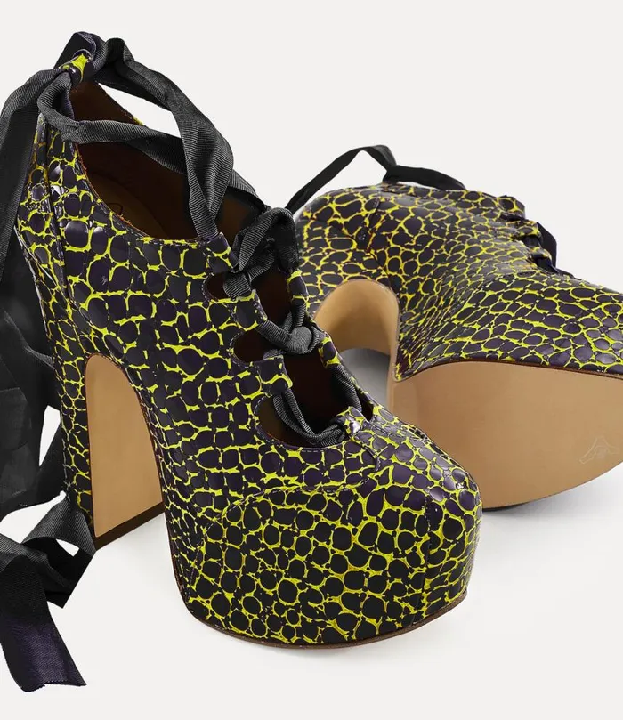 Women Elevated Ghillie Blackyellow Vivienne Westwood Platforms Women Elevated Ghillie Blackyellow Vivienne Westwood Platforms