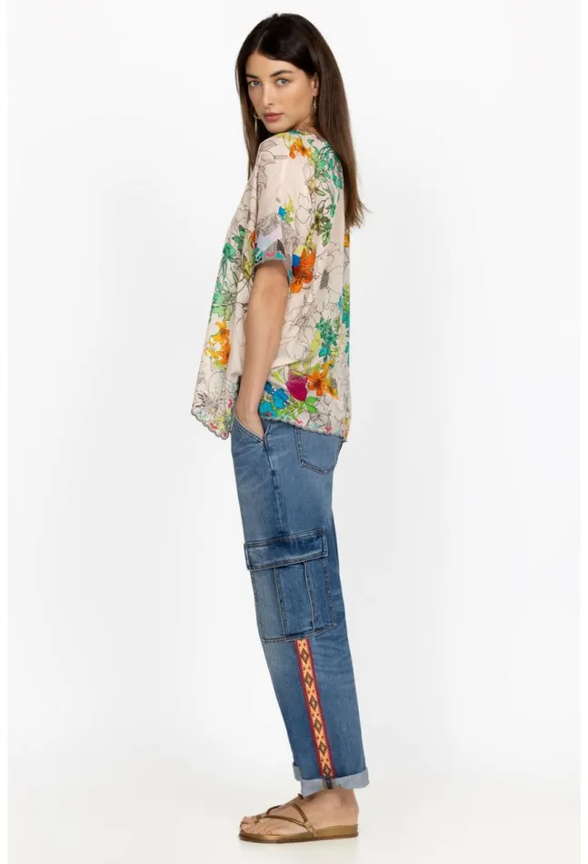 Women Eliza Cargo Jean Medium Wash Johnny Was Bottoms
