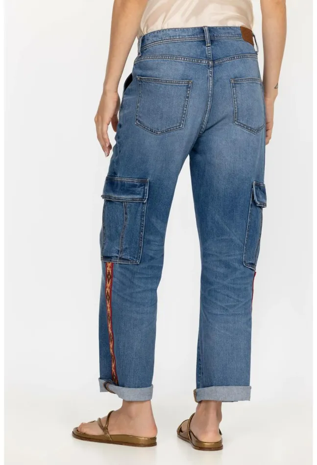 Women Eliza Cargo Jean Medium Wash Johnny Was Bottoms