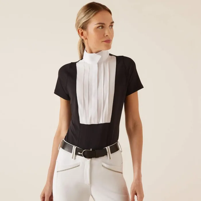 Women English Riding Ariat Luxe Show Shirt Black
