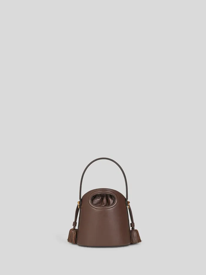 Women Etro Bucket Bags Small Saturno Bag With Embroidery Brown Women Etro Bucket Bags Small Saturno Bag With Embroidery Brown