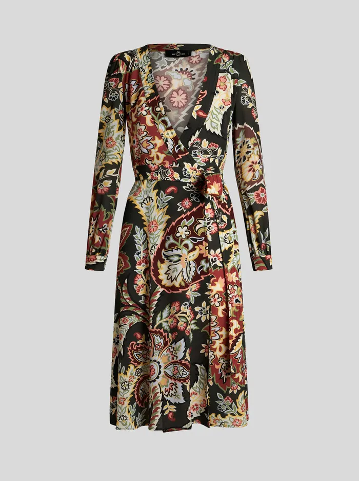 Women Etro Dresses Dress With Paisley Print Dark Green