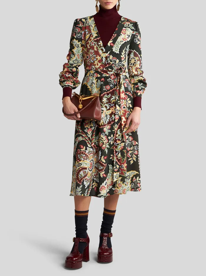 Women Etro Dresses Dress With Paisley Print Dark Green Women Etro Dresses Dress With Paisley Print Dark Green
