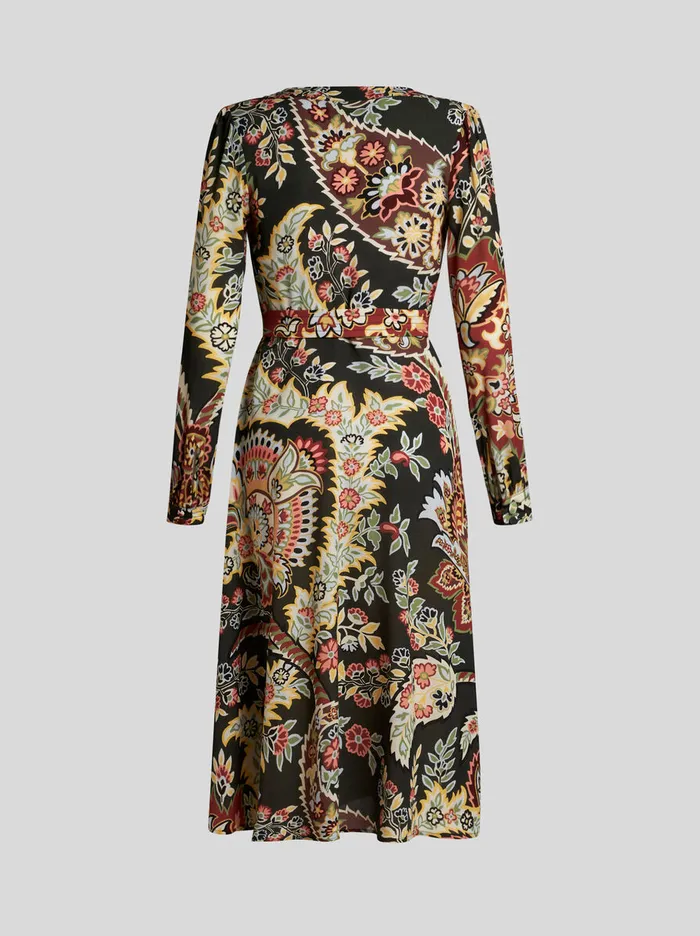 Women Etro Dresses Dress With Paisley Print Dark Green Women Etro Dresses Dress With Paisley Print Dark Green