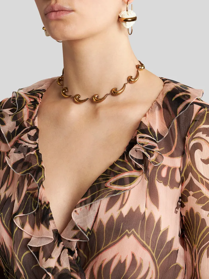 Women Etro Dresses Printed Silk Dress With Ruching Pink Women Etro Dresses Printed Silk Dress With Ruching Pink