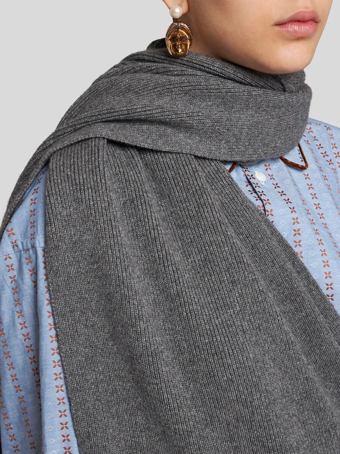 Women Etro Dresses RibKnit Dress Grey Women Etro Dresses RibKnit Dress Grey