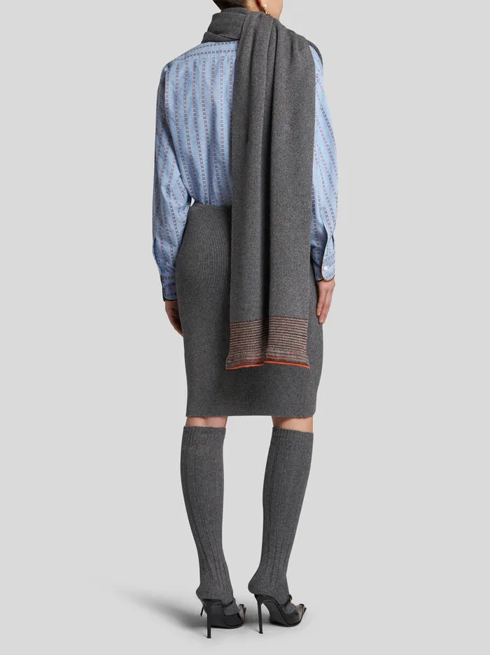 Women Etro Dresses RibKnit Dress Grey Women Etro Dresses RibKnit Dress Grey
