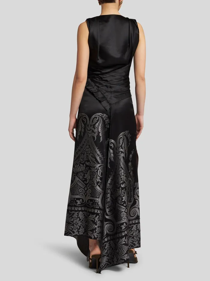 Women Etro Dresses Silk Jacquard Dress Grey Women Etro Dresses Silk Jacquard Dress Grey