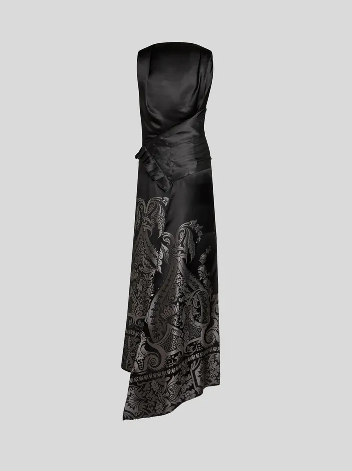 Women Etro Dresses Silk Jacquard Dress Grey Women Etro Dresses Silk Jacquard Dress Grey