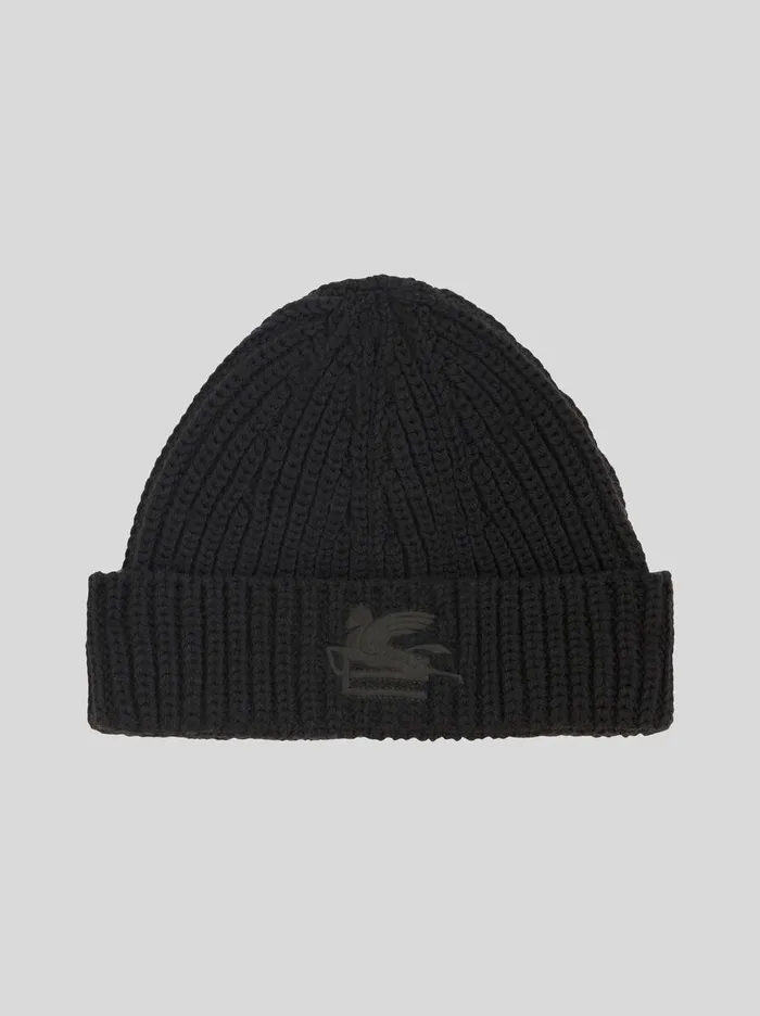 Women Etro Hats And Gloves Wool Hat With Logo Black