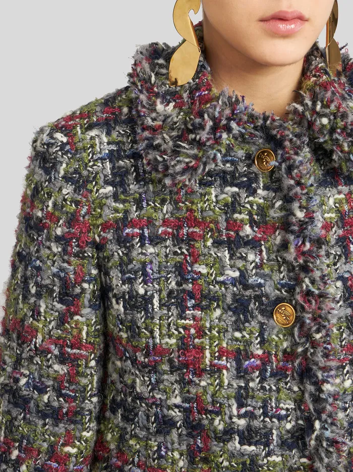 Women Etro Jackets Boucl Jacket With Pegaso Buttons Multicolour Women Etro Jackets Boucl Jacket With Pegaso Buttons Multicolour