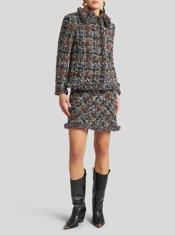 Women Etro Jackets Boucl Jacket With Pegaso Buttons Multicolour Women Etro Jackets Boucl Jacket With Pegaso Buttons Multicolour