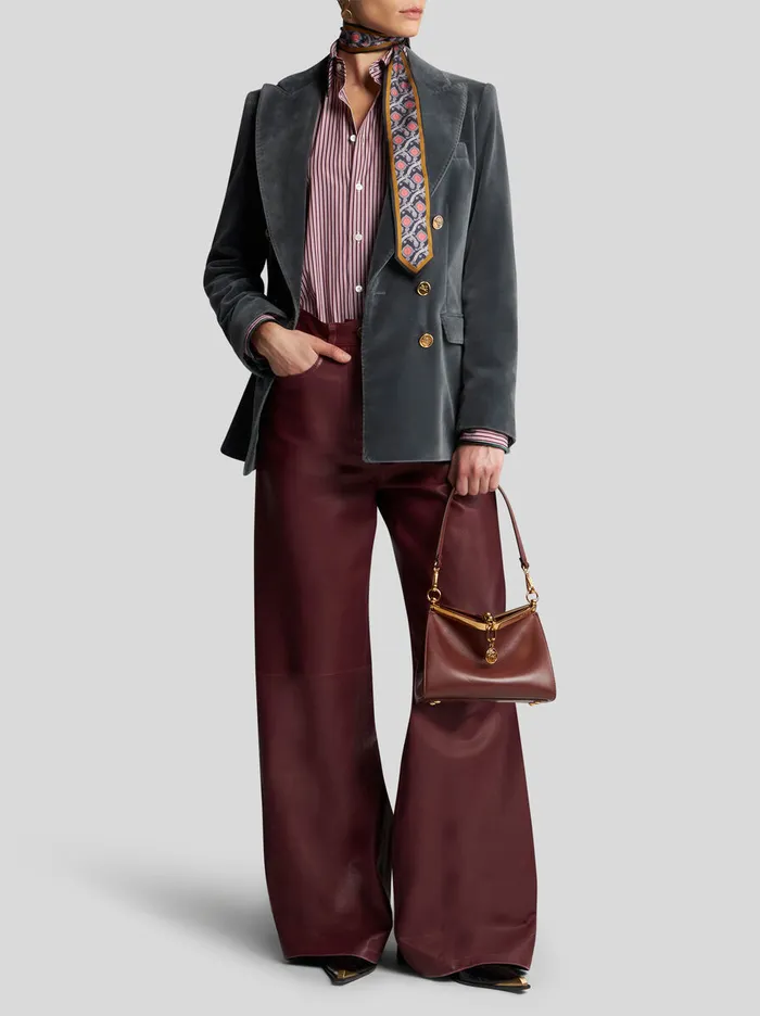 Women Etro Jackets DoubleBreasted Velvet Jacket Grey