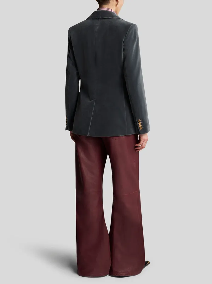 Women Etro Jackets DoubleBreasted Velvet Jacket Grey