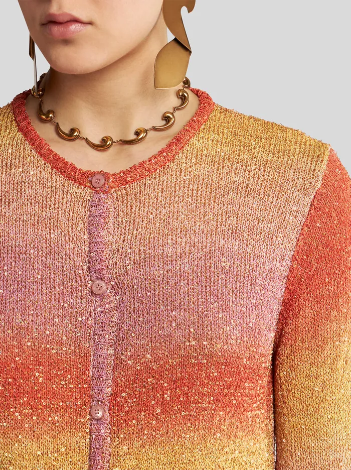 Women Etro Knitwear Knit Cardigan With Sequins Multicolour Women Etro Knitwear Knit Cardigan With Sequins Multicolour