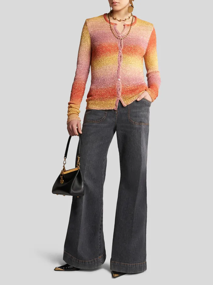 Women Etro Knitwear Knit Cardigan With Sequins Multicolour Women Etro Knitwear Knit Cardigan With Sequins Multicolour