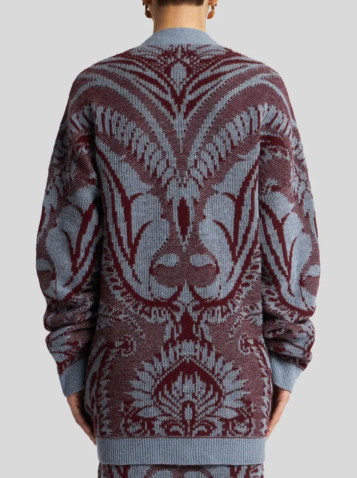 Women Etro Knitwear Wool Jacquard Cardigan Navy Blue Women Etro Knitwear Wool Jacquard Cardigan Navy Blue