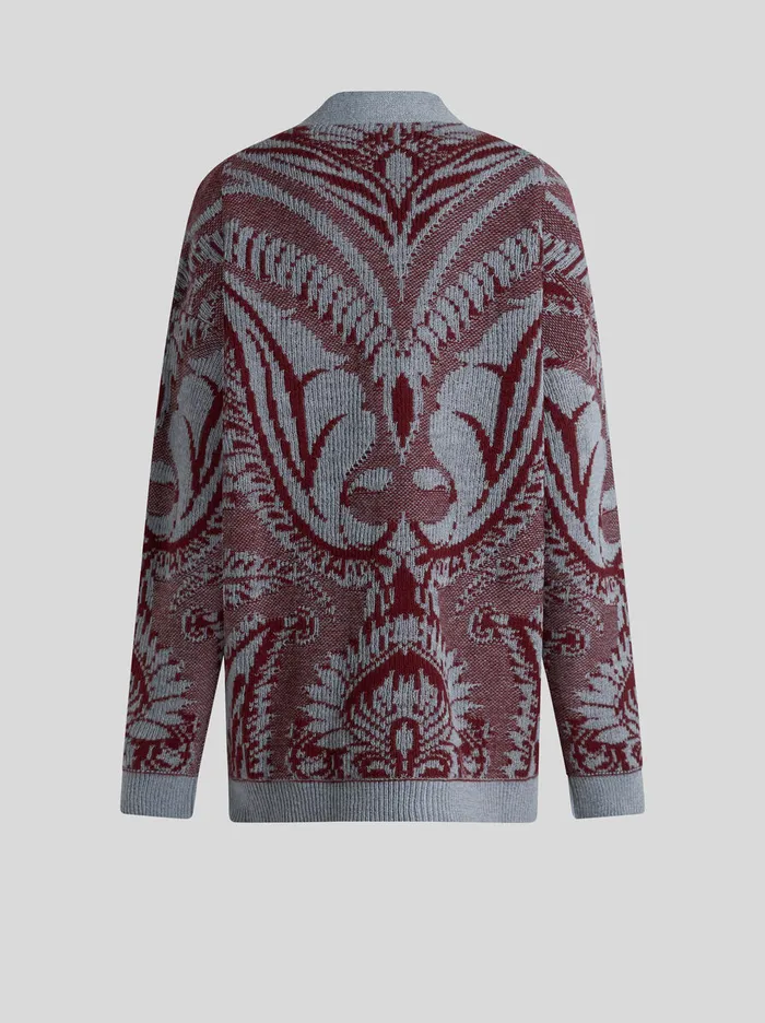 Women Etro Knitwear Wool Jacquard Cardigan Navy Blue Women Etro Knitwear Wool Jacquard Cardigan Navy Blue