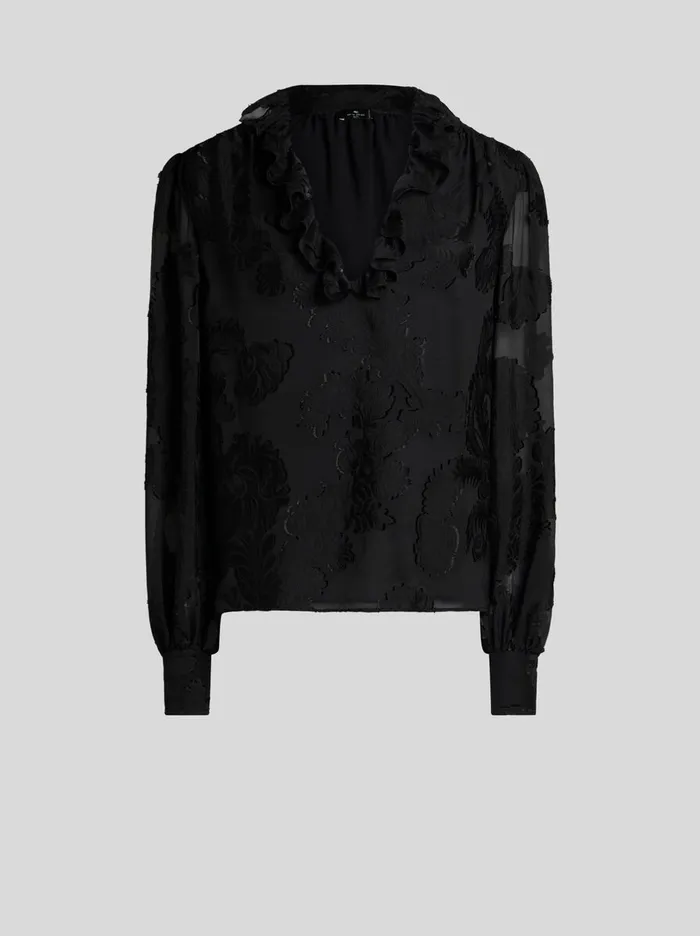 Women Etro Shirts And Blouses Jacquard Blouse Black