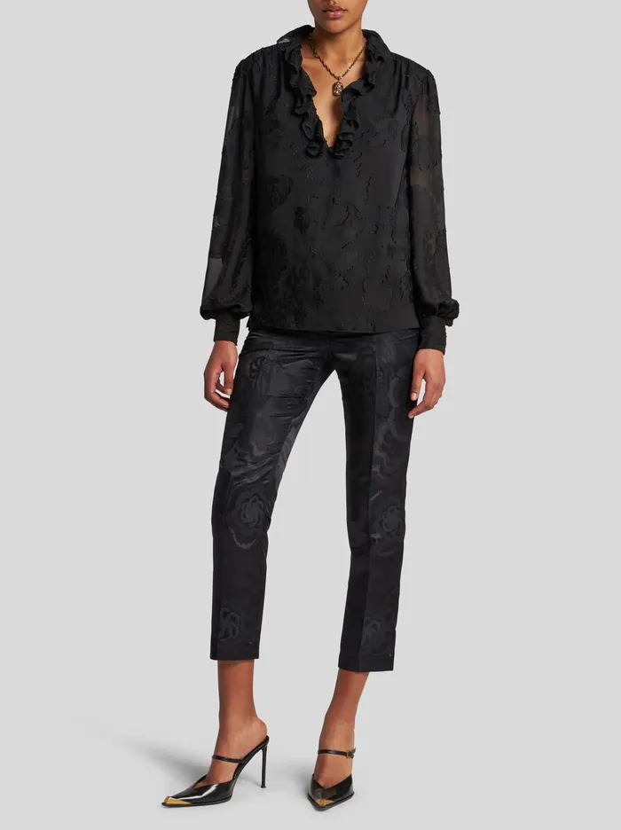 Women Etro Shirts And Blouses Jacquard Blouse Black