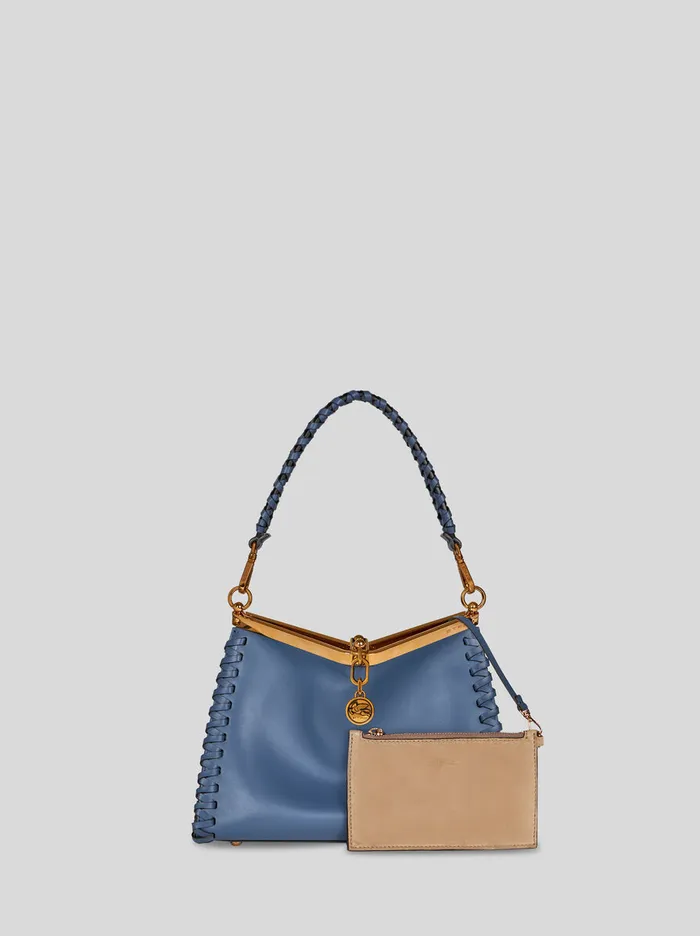 Women Etro Shoulder Bags Medium Vela Bag With Thread Work Light Blue Women Etro Shoulder Bags Medium Vela Bag With Thread Work Light Blue
