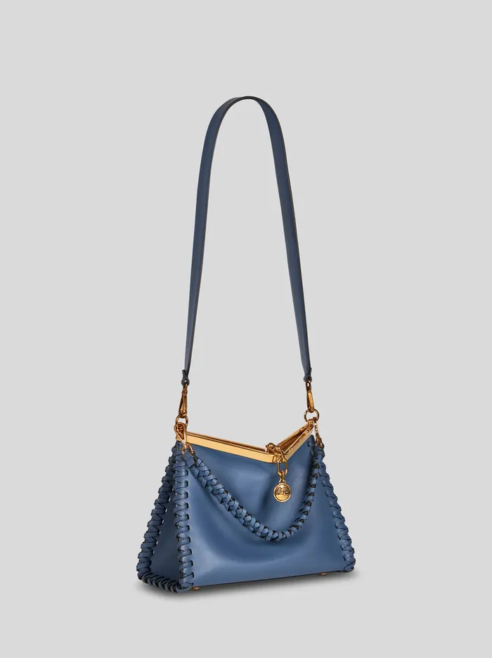 Women Etro Shoulder Bags Medium Vela Bag With Thread Work Light Blue Women Etro Shoulder Bags Medium Vela Bag With Thread Work Light Blue