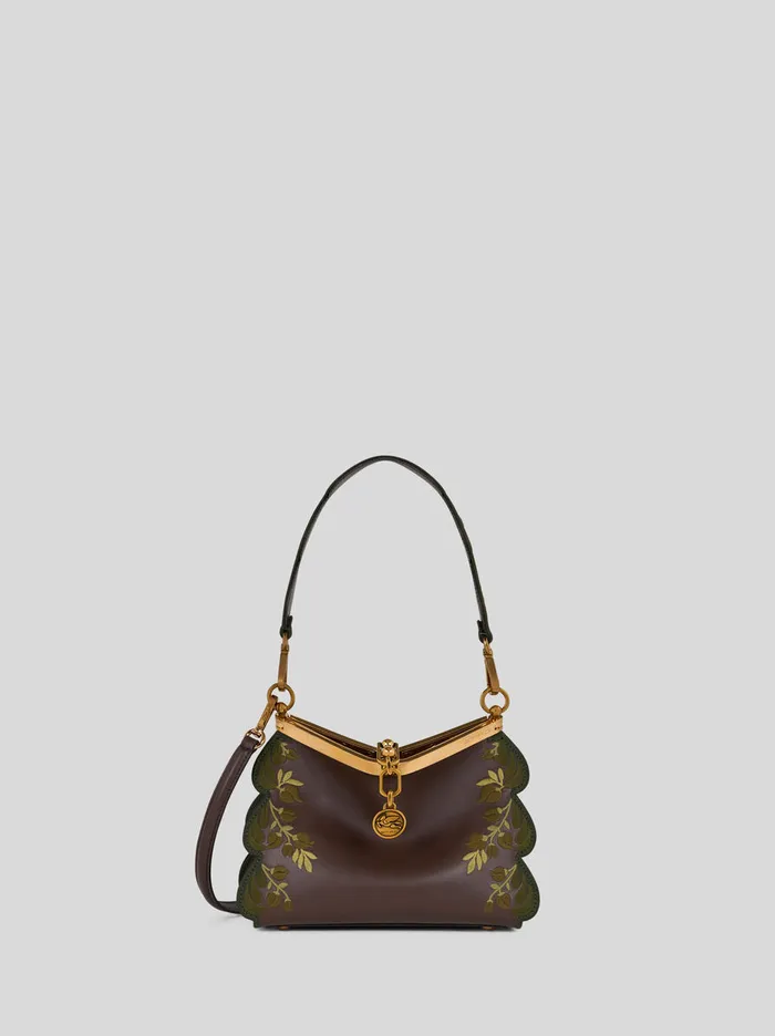 Women Etro Shoulder Bags Small Vela Bag With Embroidery Brown